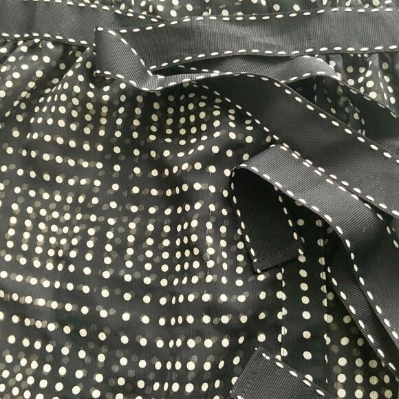 AXCESS Size 14 Semi See Through Black and White Polka Dots Polyester Waisted Top - Picture 4 of 13